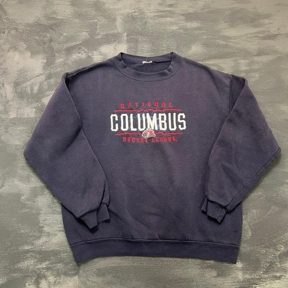 Vintage Columbus Blue‎ Jackets Sweatshirt Mens Large Blue 1990s NHL